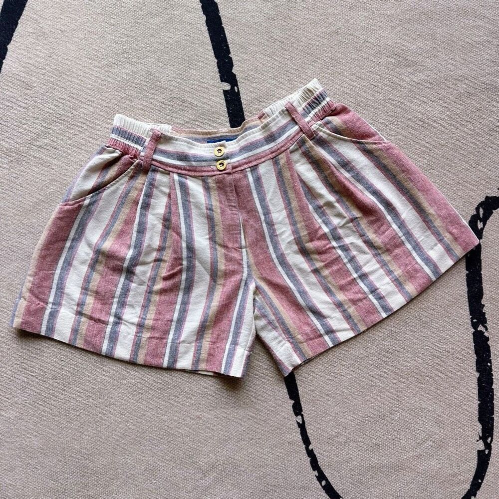 AneCONOMi Pastel Striped Shorts with Pockets Size M Japan Preppy Summer